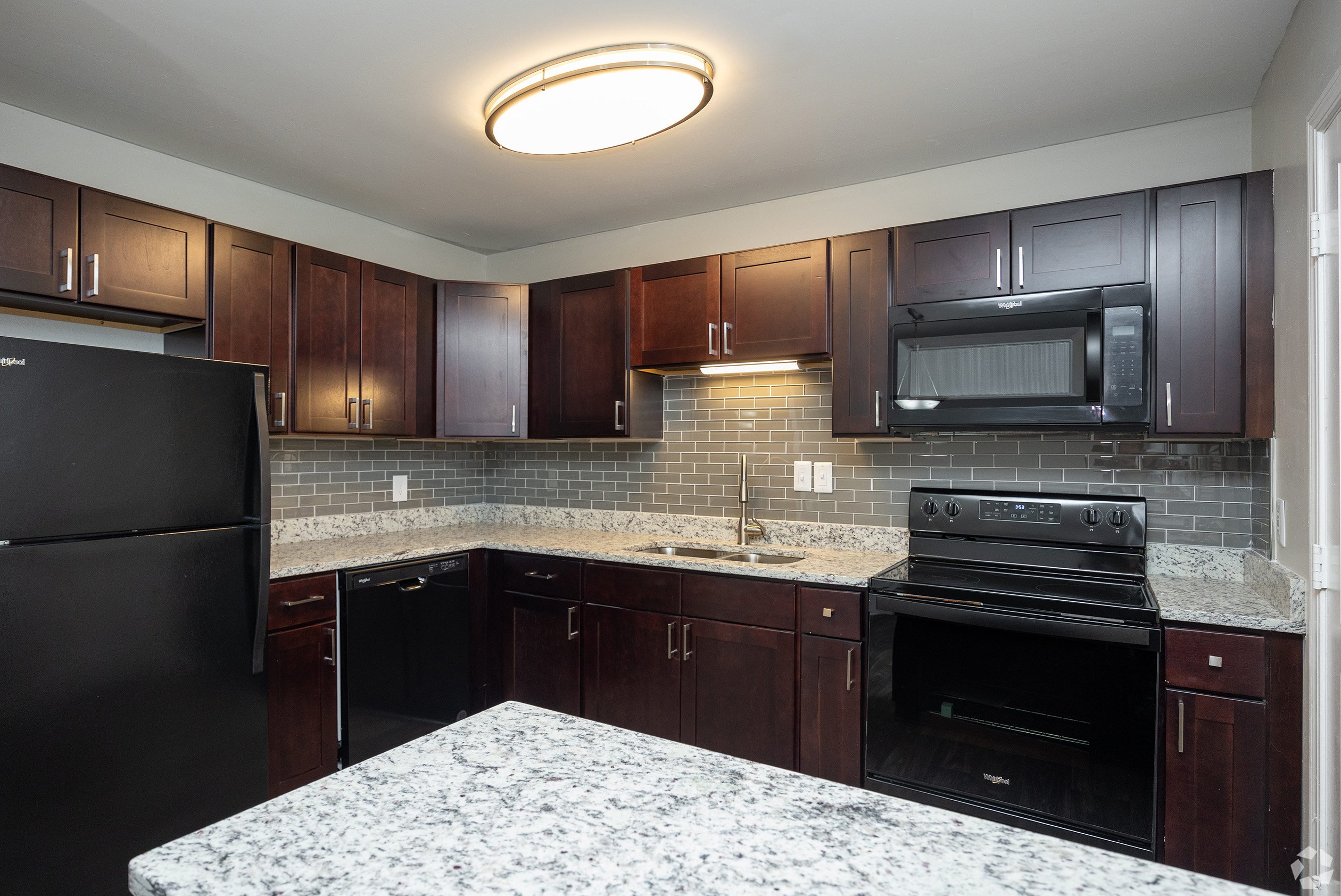 kitchen at One Sovereign Place apartments
